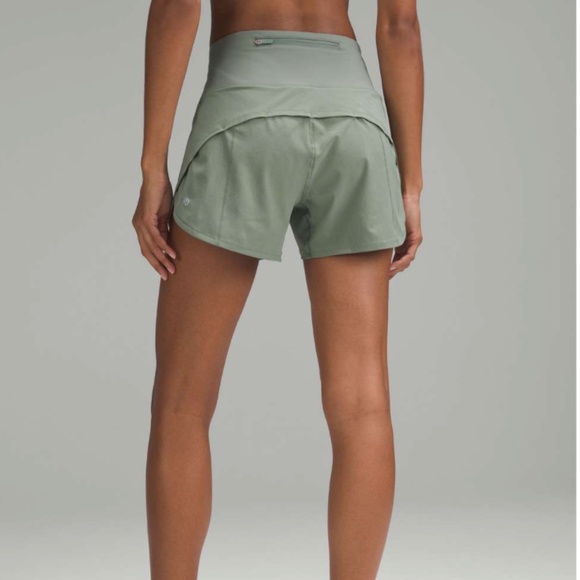Lululemon Speed Up High-Rise Lined Short 4" Grey Eucalyptus Size 4 - Picture 1 of 14